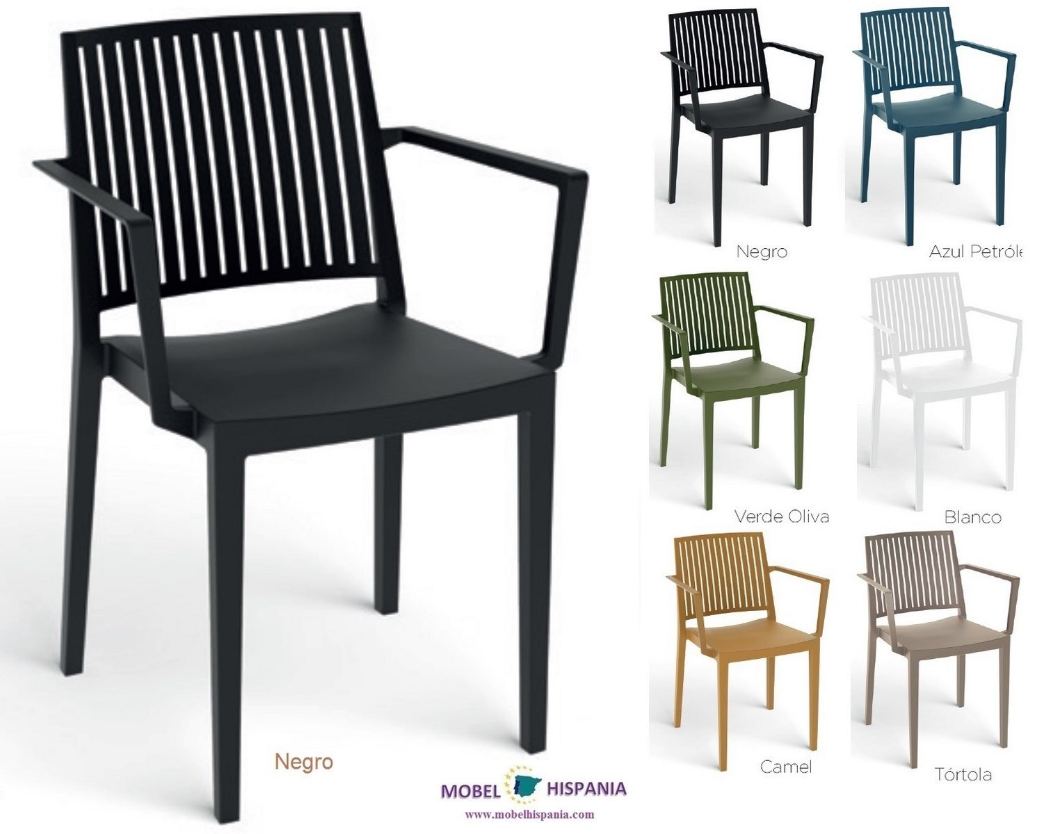 BARSILIA sillon polipropileno verde oliva 06 2