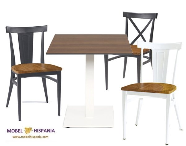 DAKOTA silla acero negro envejecido asiento tapizado indiana 07 1