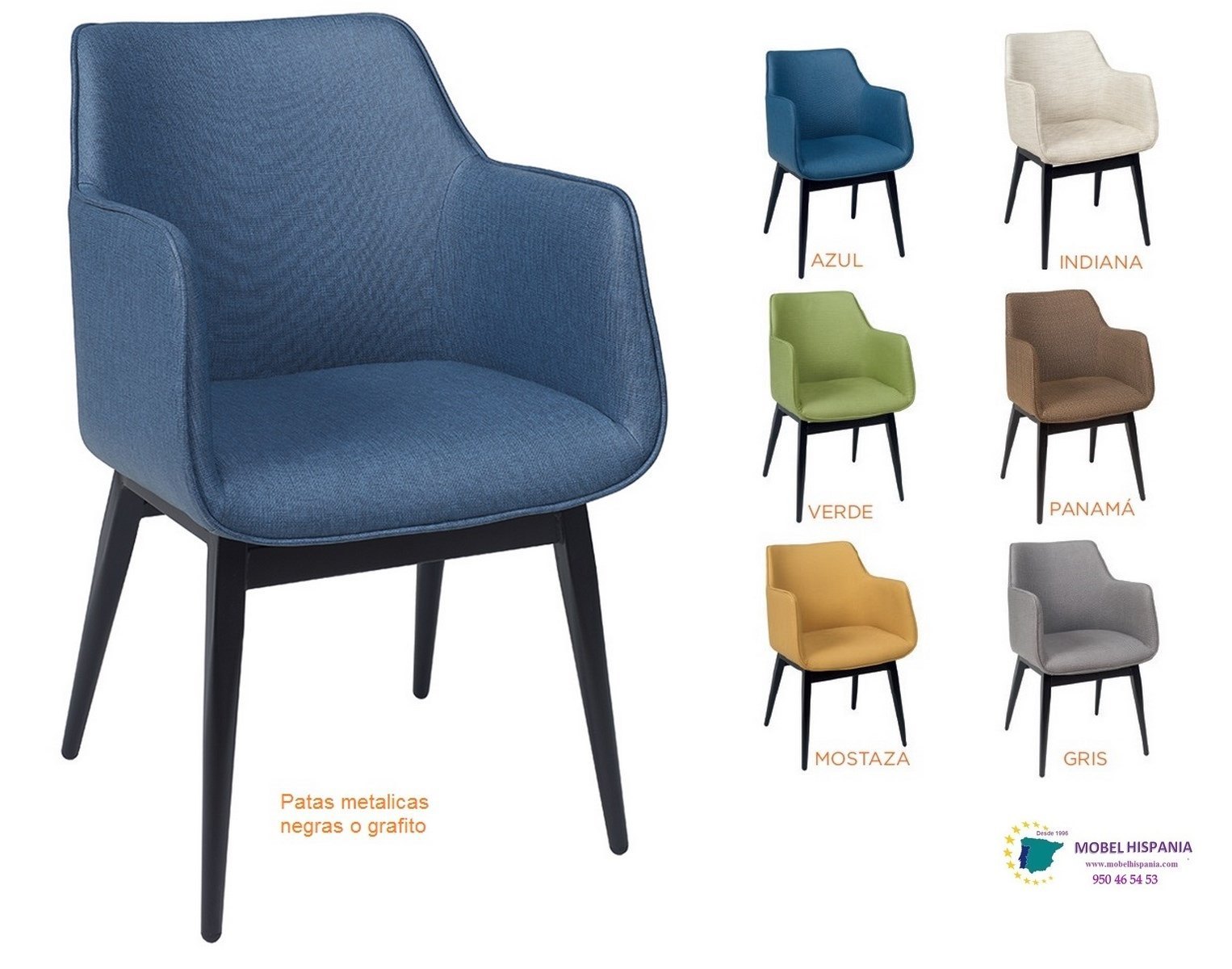 RB6630 Silla metalica negra azul 03