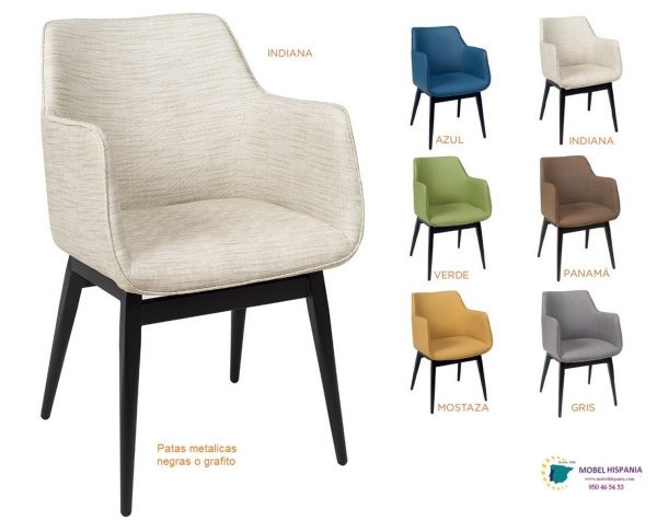 RB6629 Sillon metal negro indiana