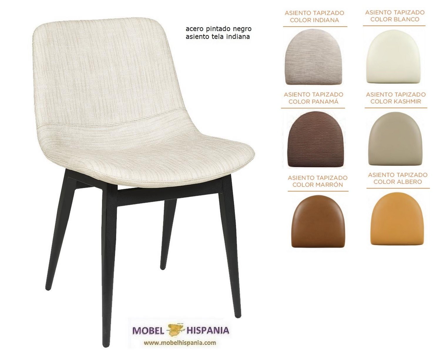 RB.6626 Silla acero negro tapizado indiana 05