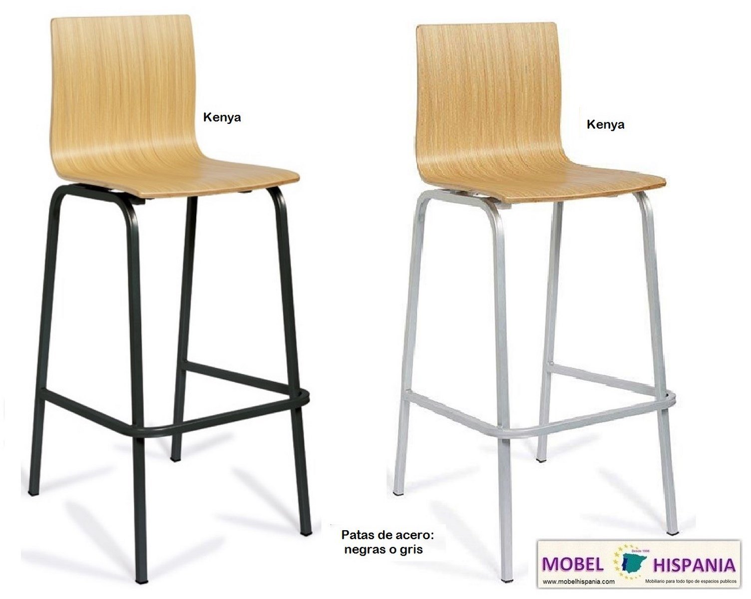 492 taburete metal negro nogal 12