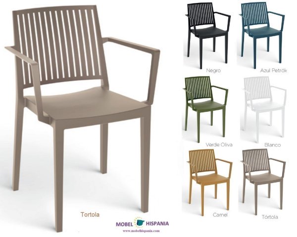 BARSILIA sillon polipropileno tortola 2