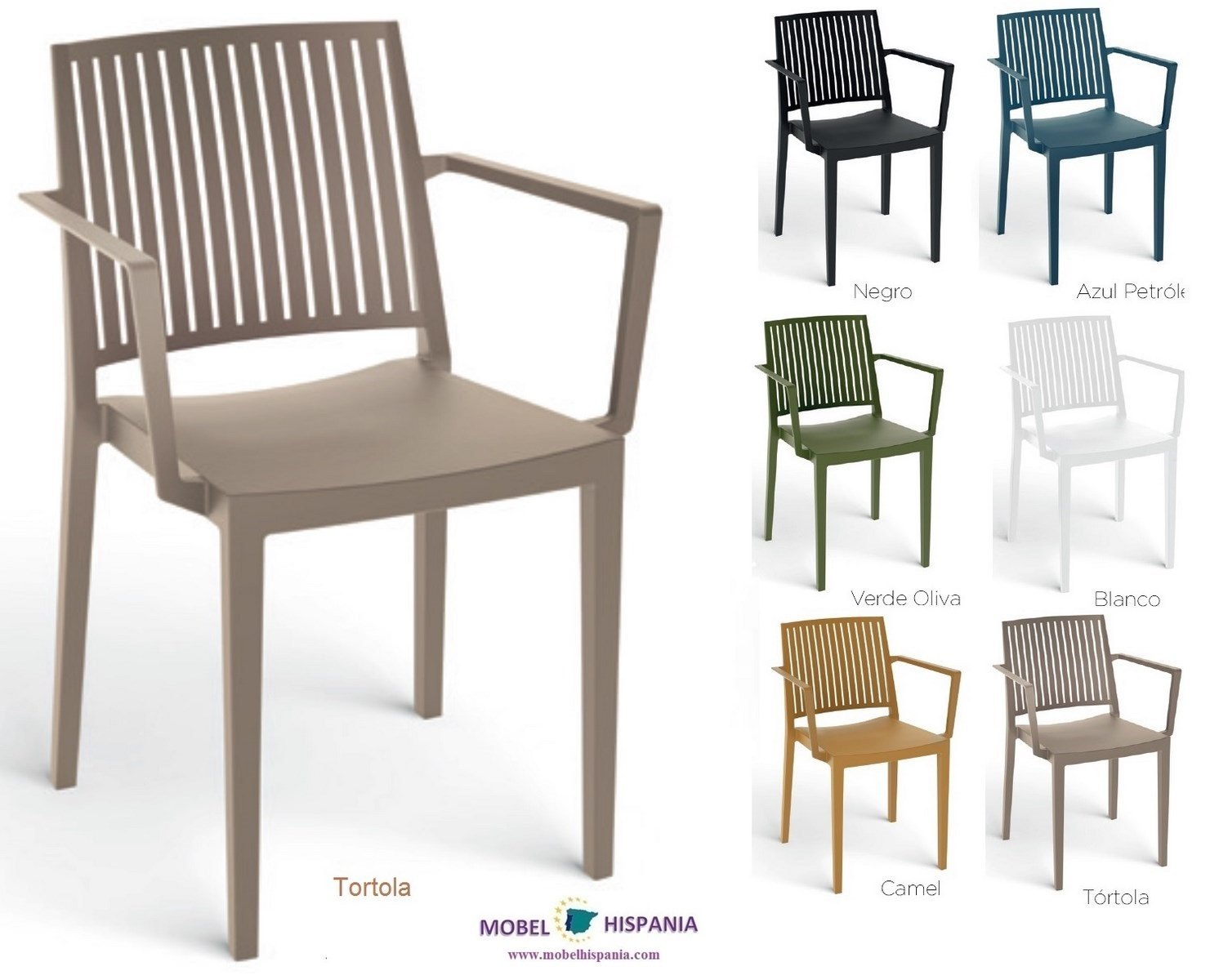 BARSILIA sillon polipropileno verde oliva 07 2