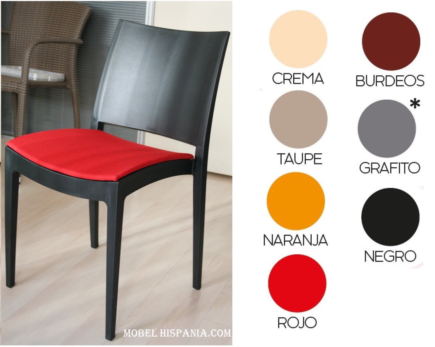 ELI212 silla negra tapizada