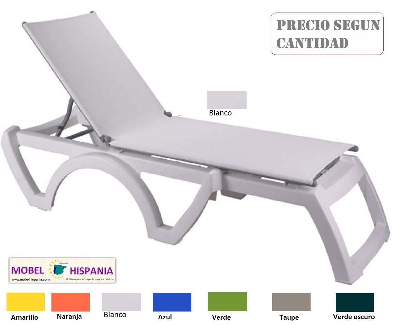 JAMAICA Beach tumbona polipropileno blanco