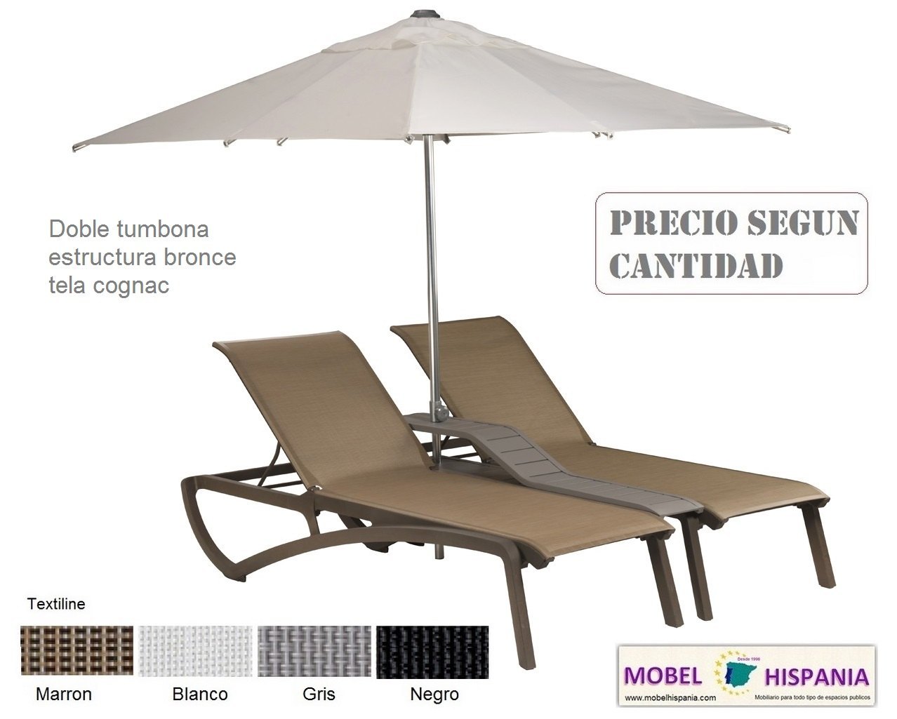 SUNSET tumbona doble gris blanca negro negro 04