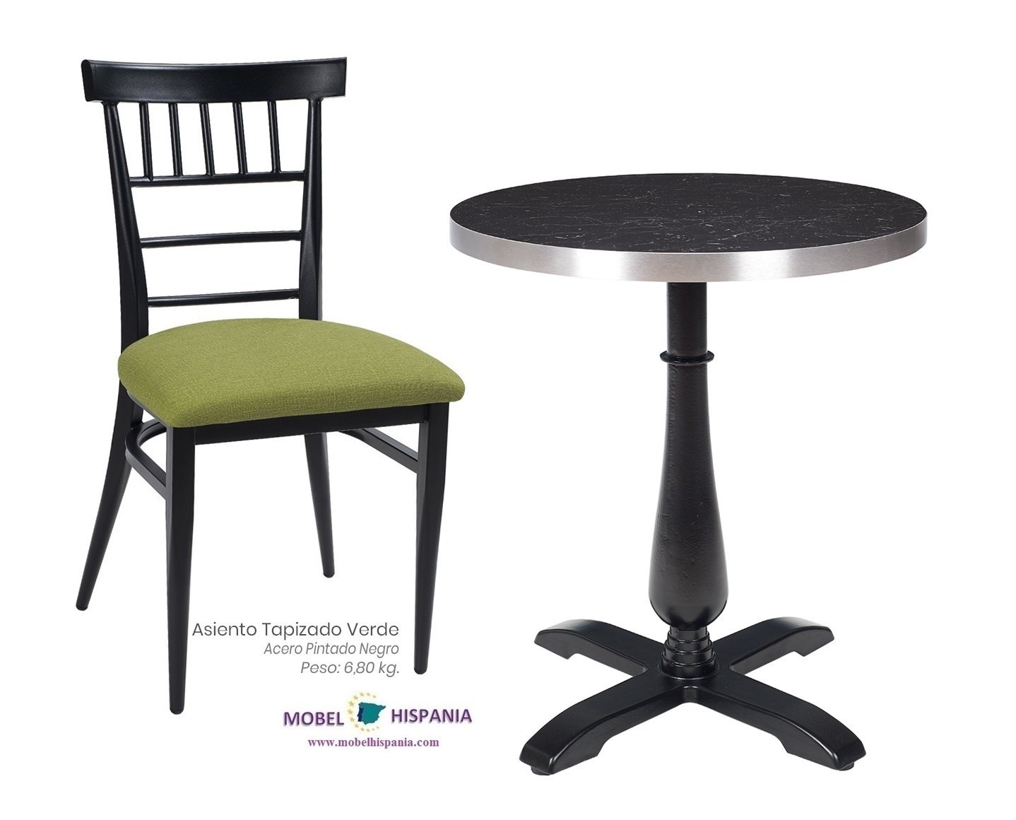 152 Silla Negro Tapizado Mostaza 06 1