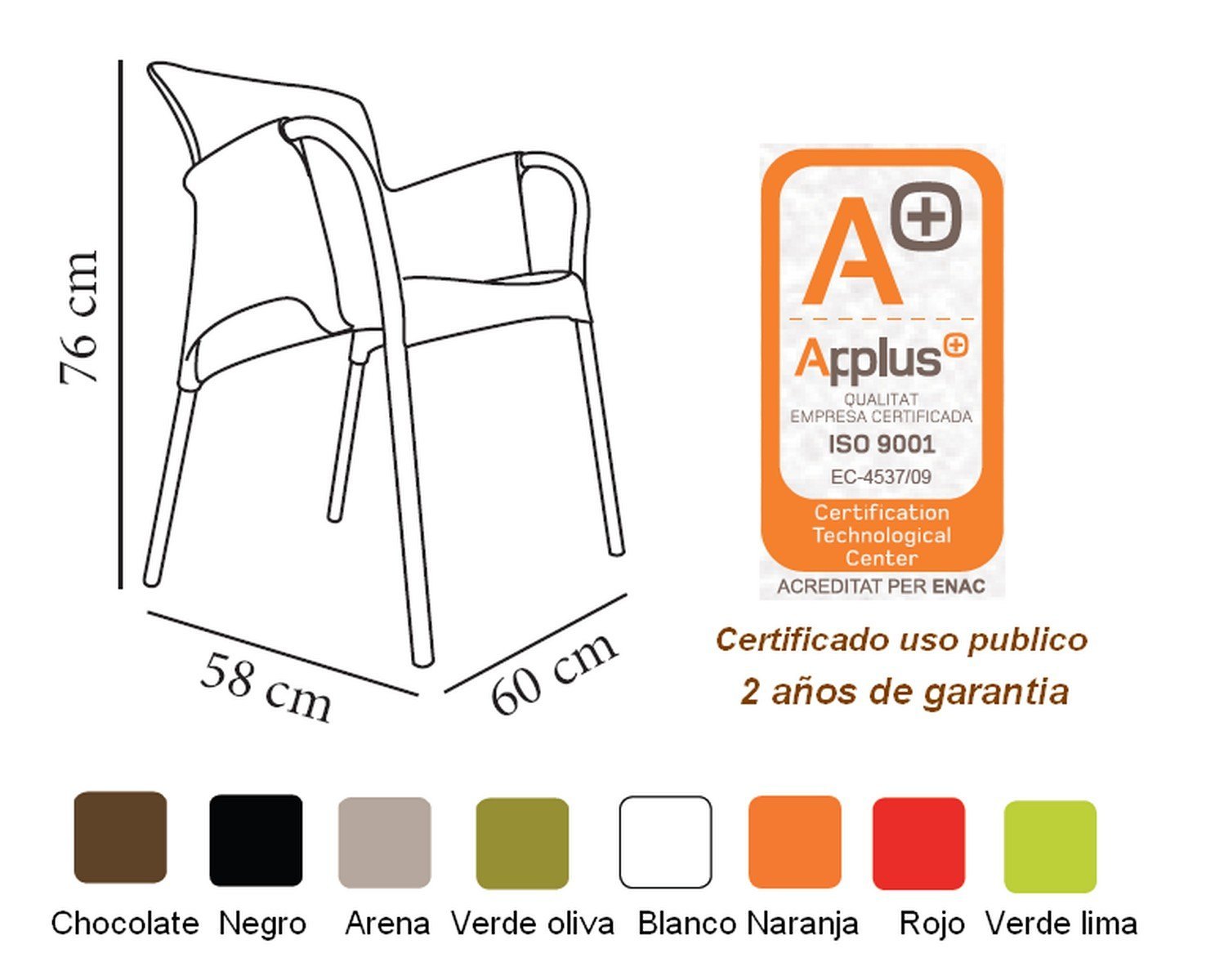 oh verde lima sillon polipropileno aluminio 01