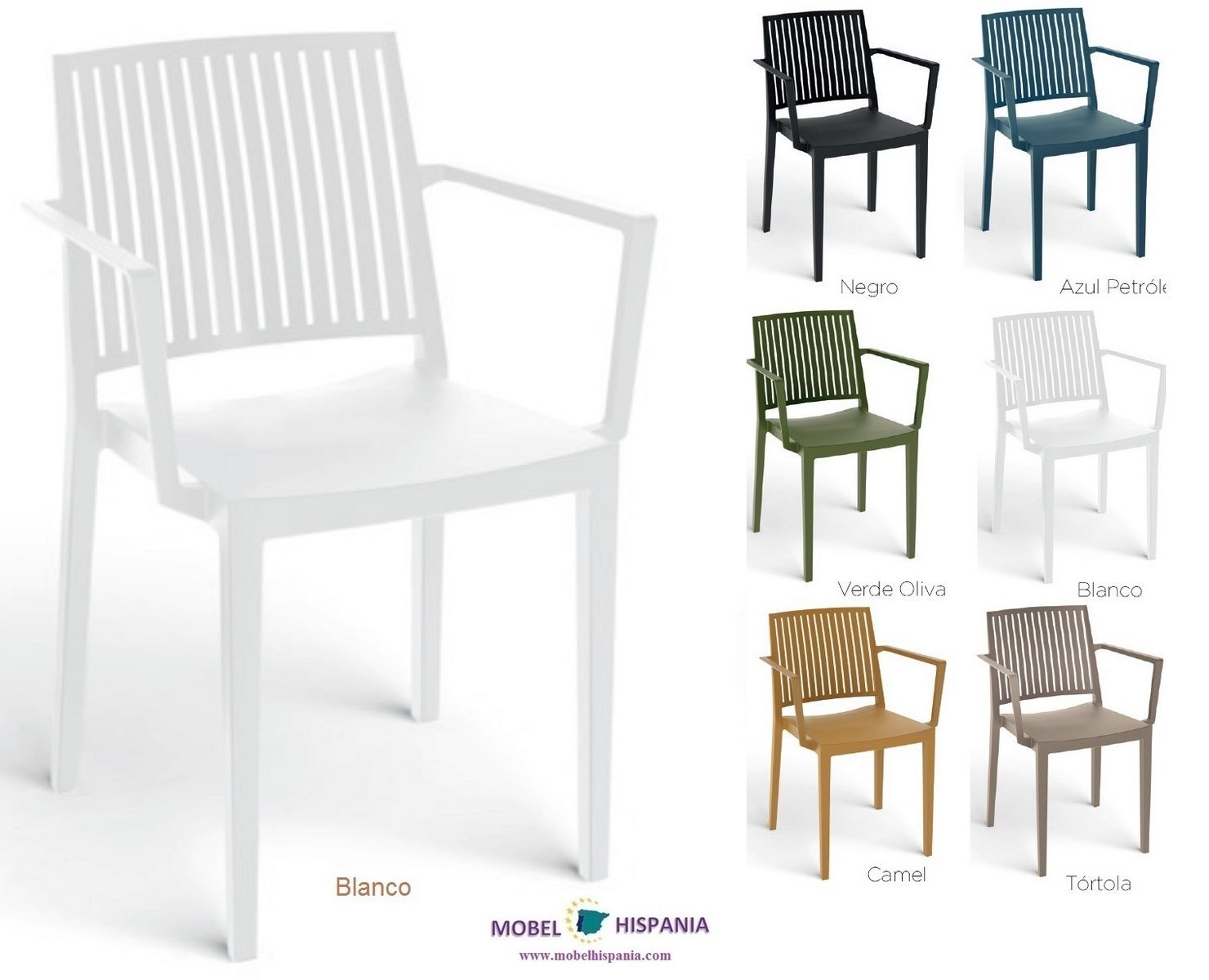 BARSILIA sillon polipropileno verde oliva 04 2