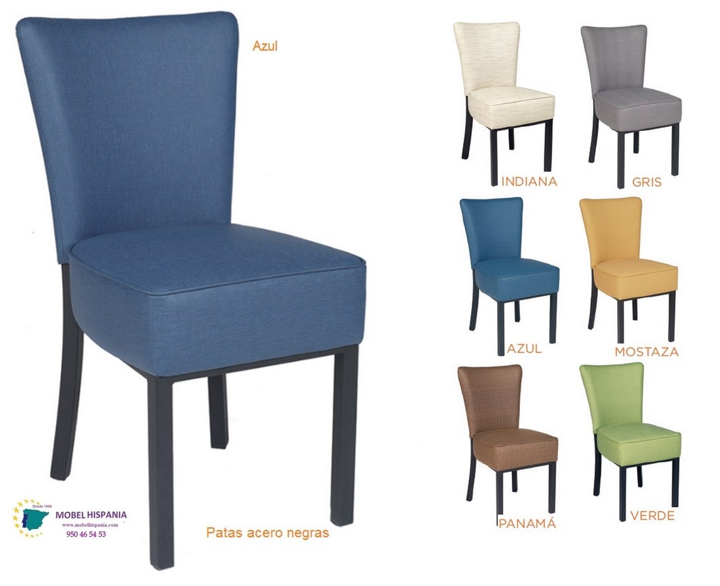 RB6628 silla metal azul