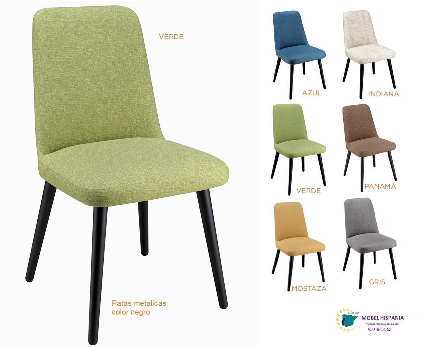 RB6630 Silla metalica negra verde