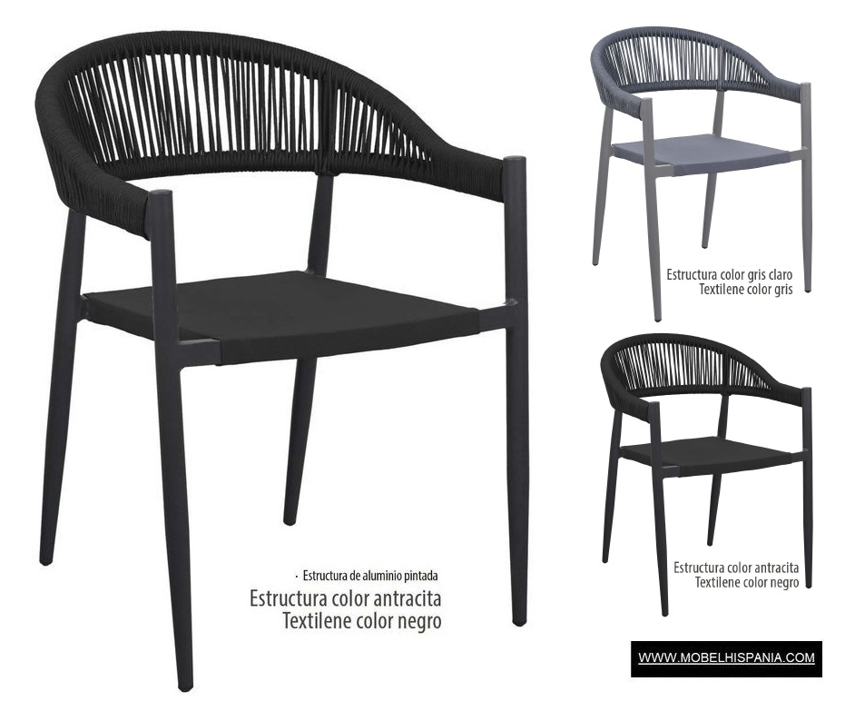 6365 sillon alumini negro asiento textiline negro 1