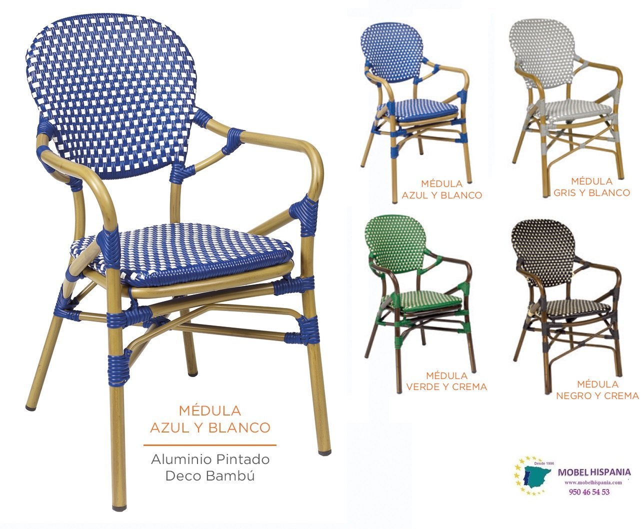 8135 sillon bambu azul blanco 1