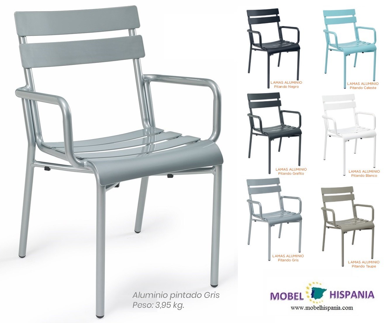 4423 sillon aluminio gris