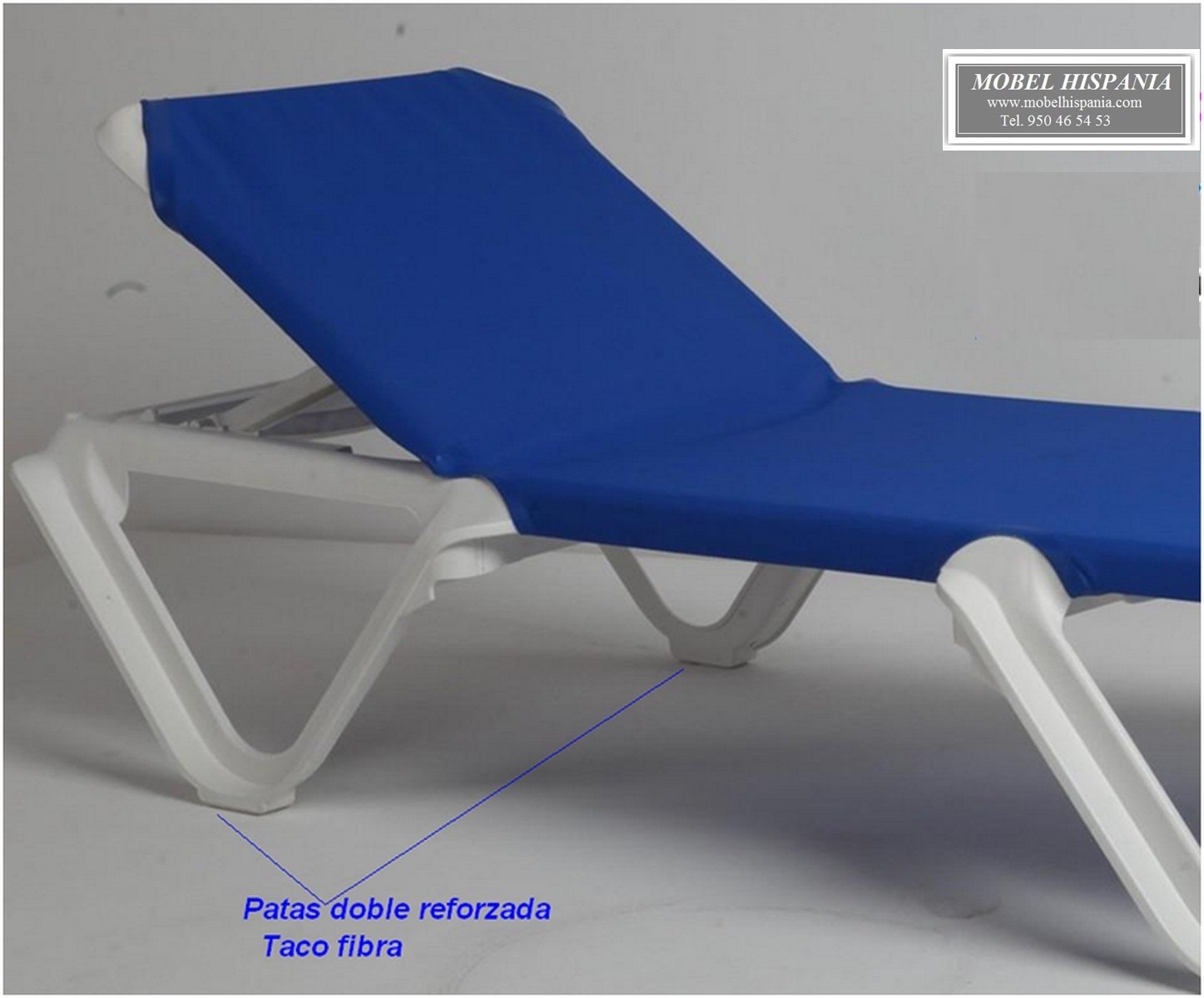 beachmat tumbona polipropileno azul