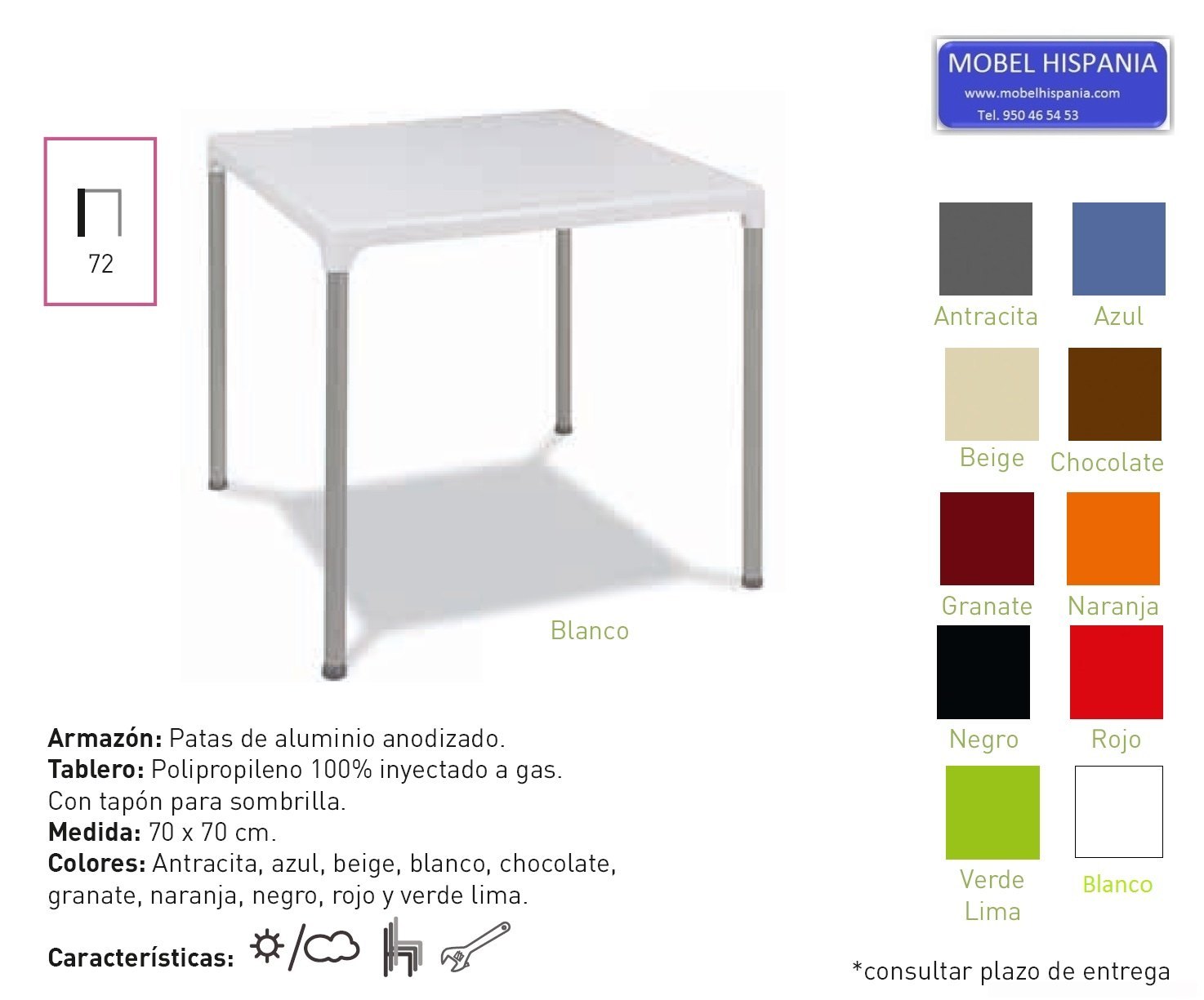 prime mesa apilable economica granate 01