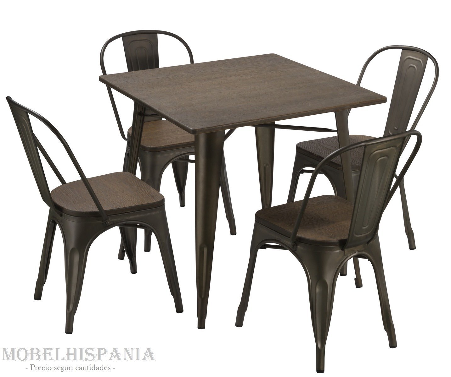 5046BR taburete industrial bronce madera 05