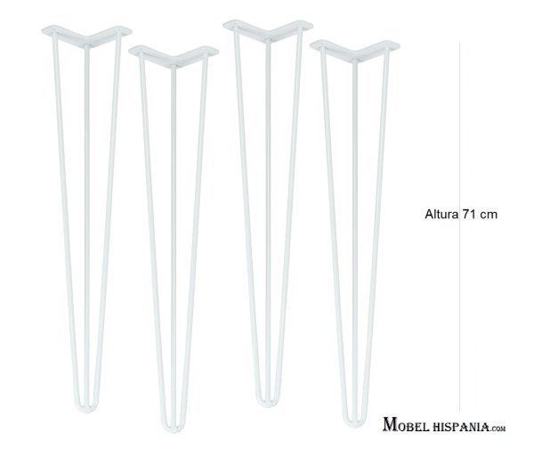 HAIRPIN Patas 71cm metalicas blanco