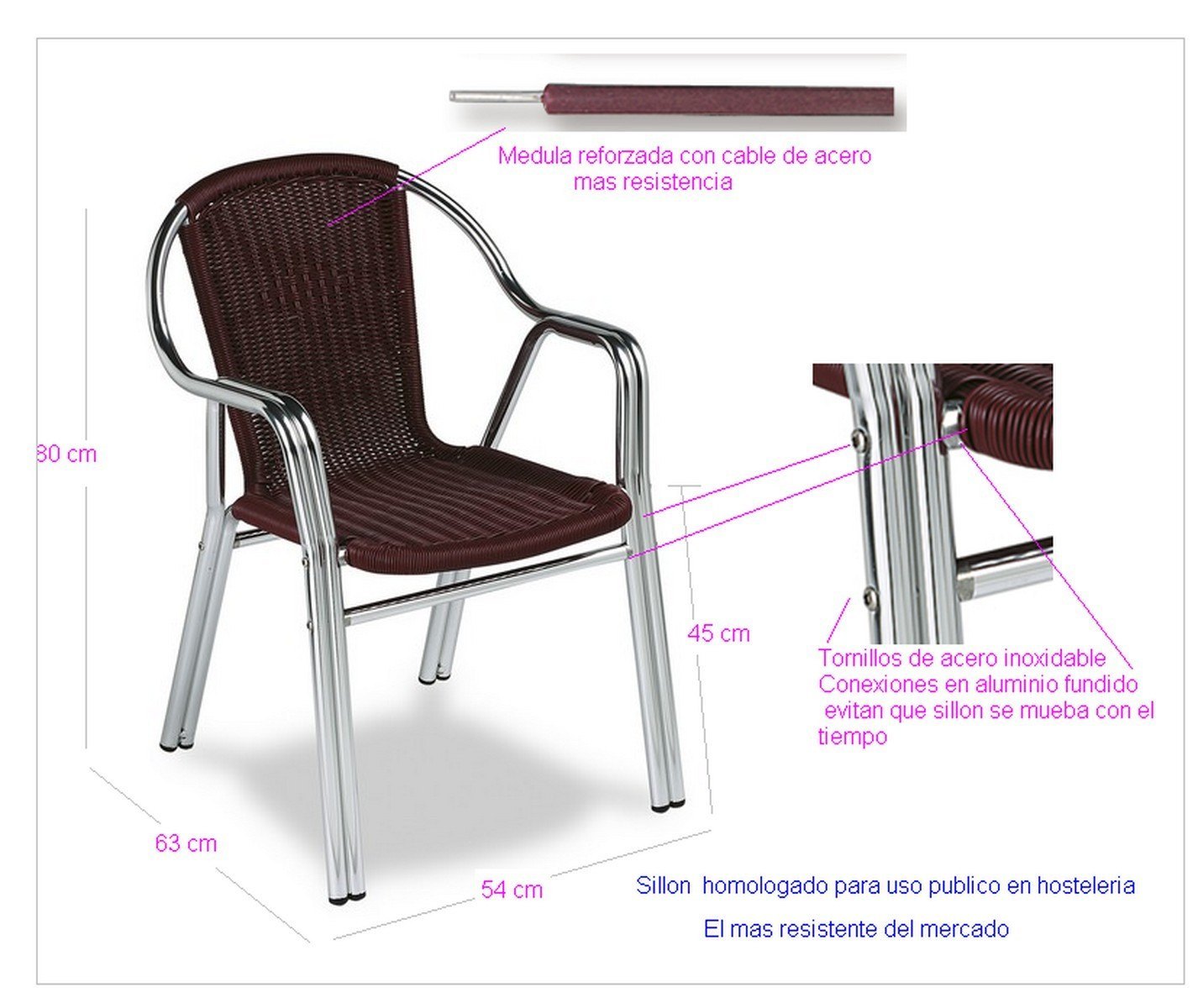 doble tubo Sillon terraza aluminio verde mobel hispania 01