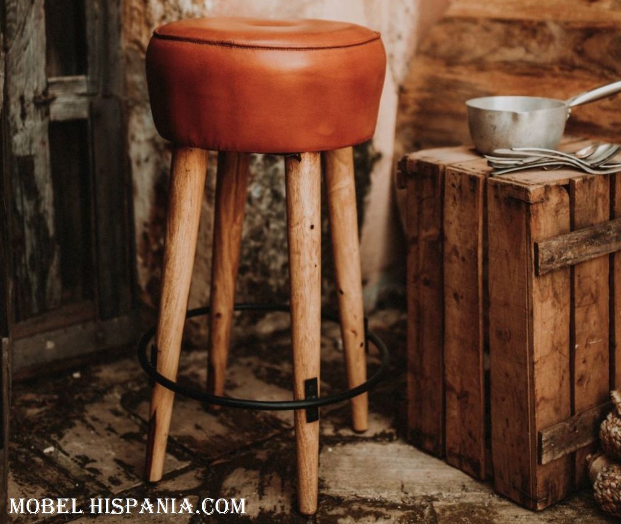 COLT taburete madera tapizado 02