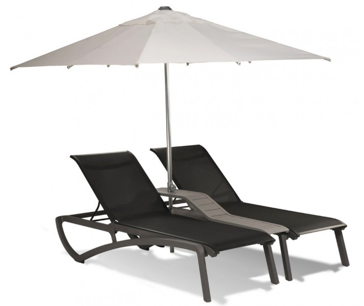 SUNSET tumbona doble gris blanca tela blanca 09