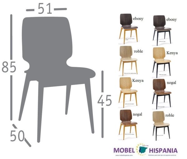 DENVER silla c4 negro carcasa nogal vintage 05 1