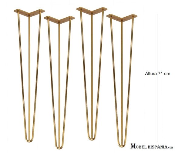 HAIRPIN Patas 71cm metalicas dorado