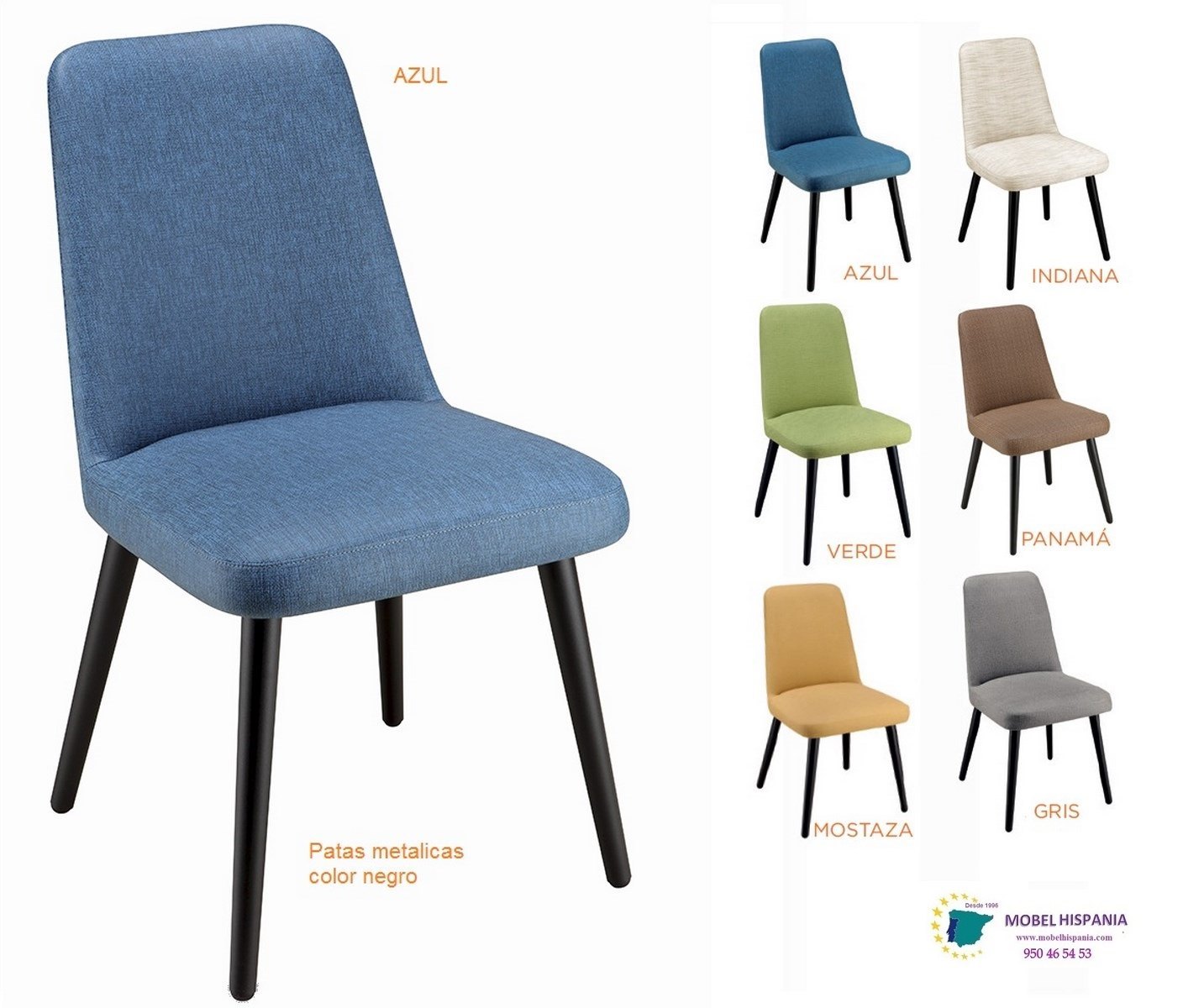 RB6630 Silla metalica negra azul