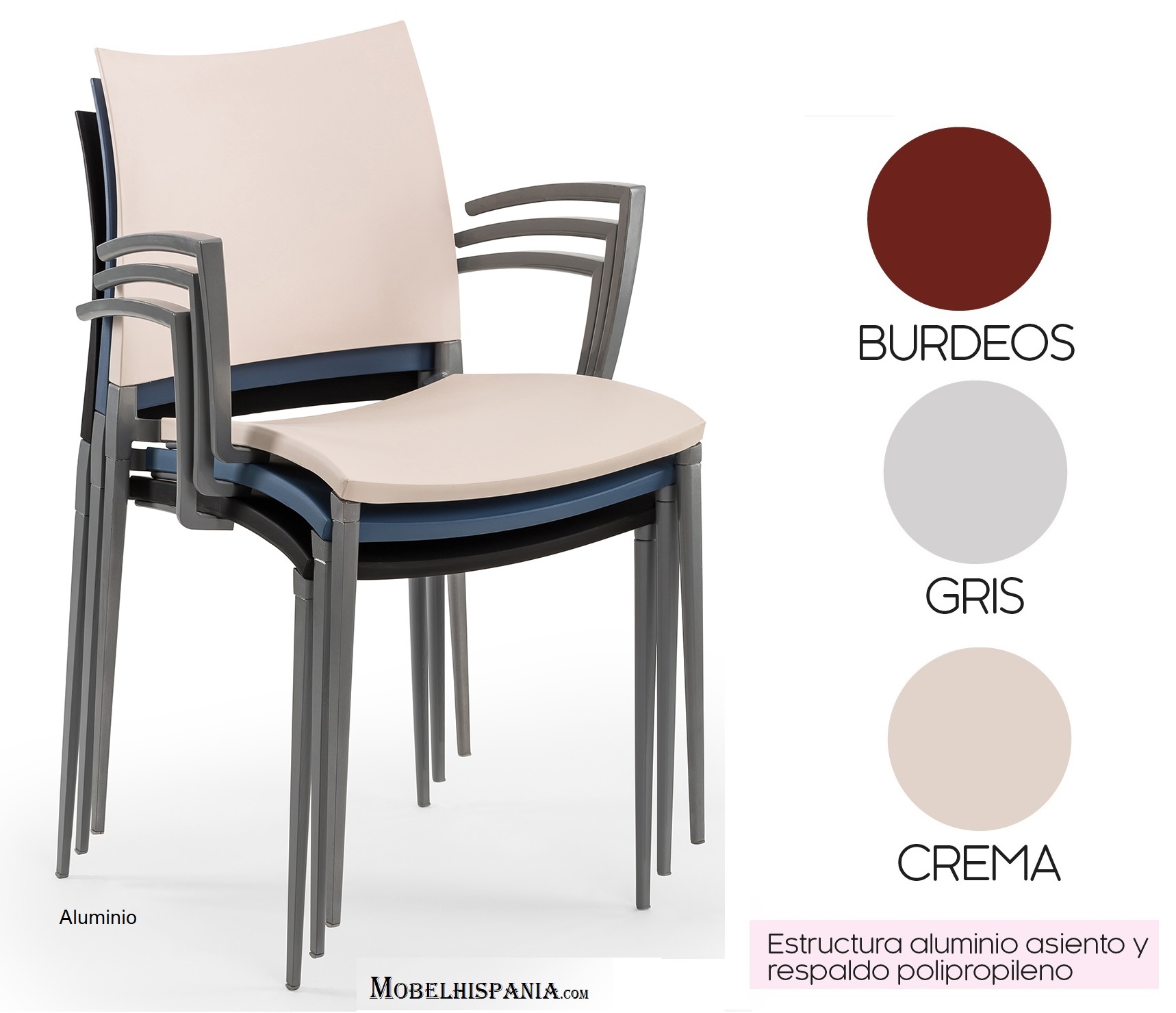 LAZ218 sillon aluminio plastic crema 1