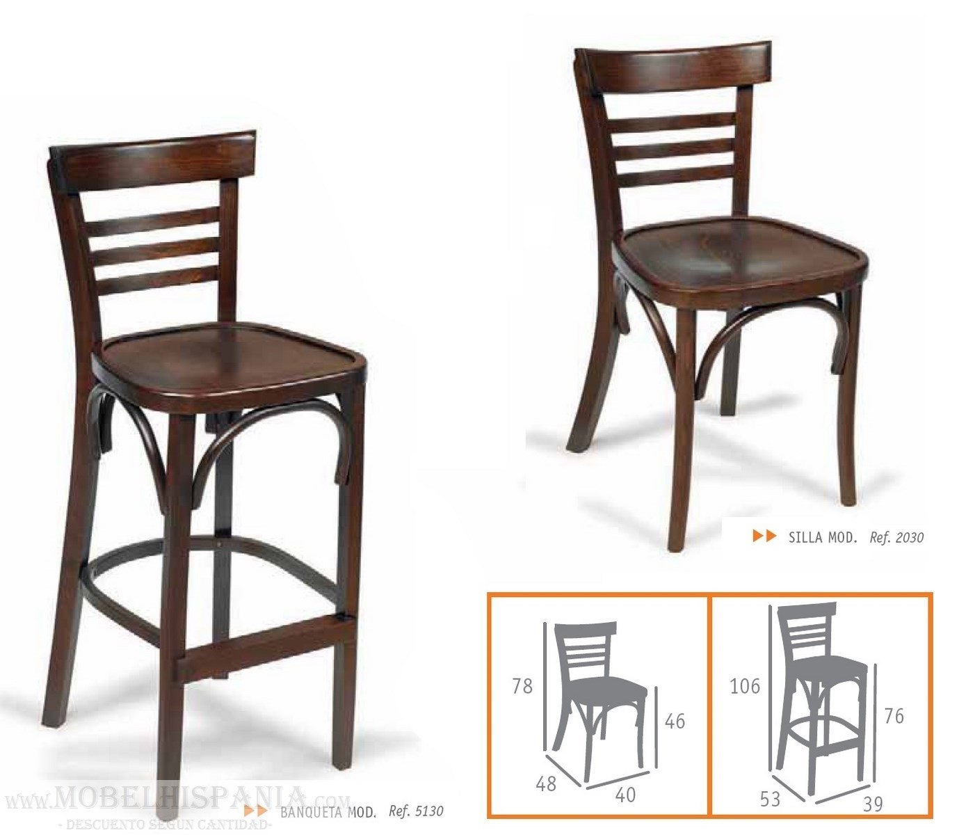 EPOCA NOGAL silla estilo bistro madera 05 2