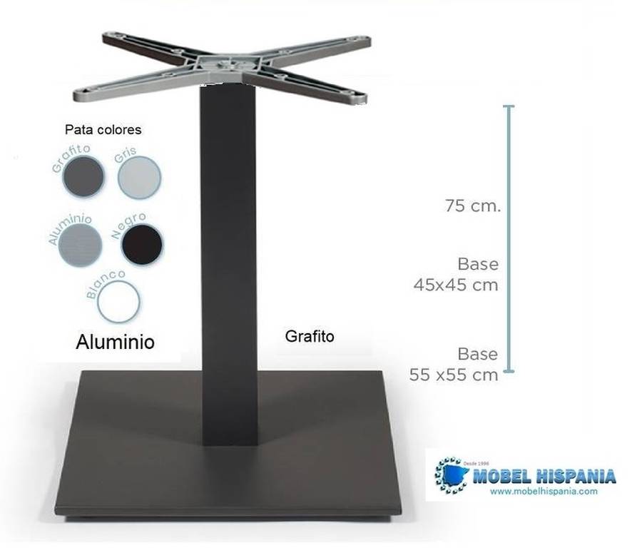 9866 Pie aluminio grafito