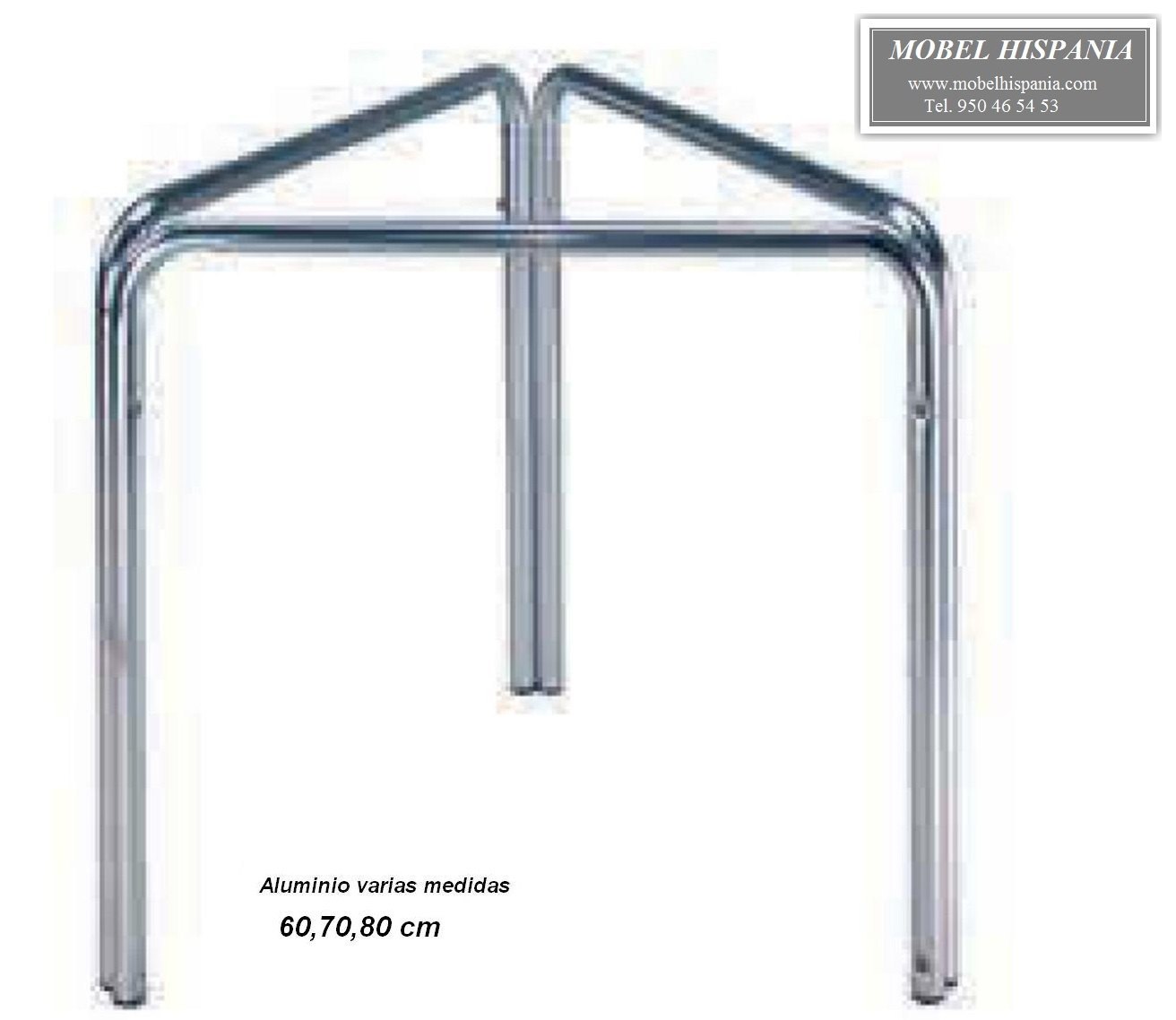 Pie mesa doble tubo aluminio mobel hispania