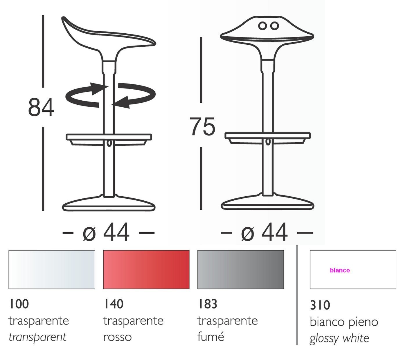 frog twist fume rojo taburete 01