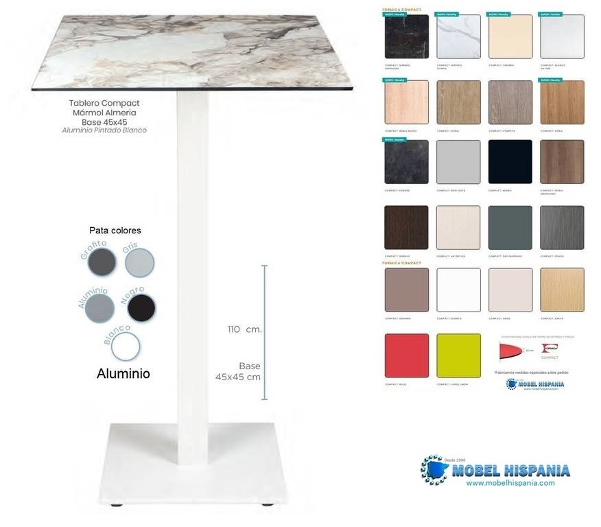 9186 mesa alta blanca compact