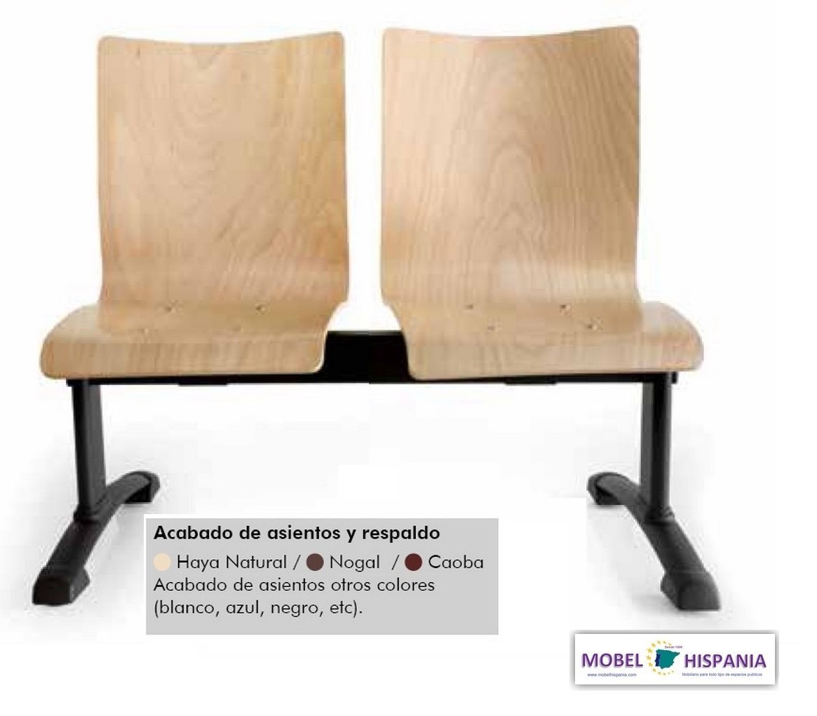 B MBA Bancada madera 3plazas 01