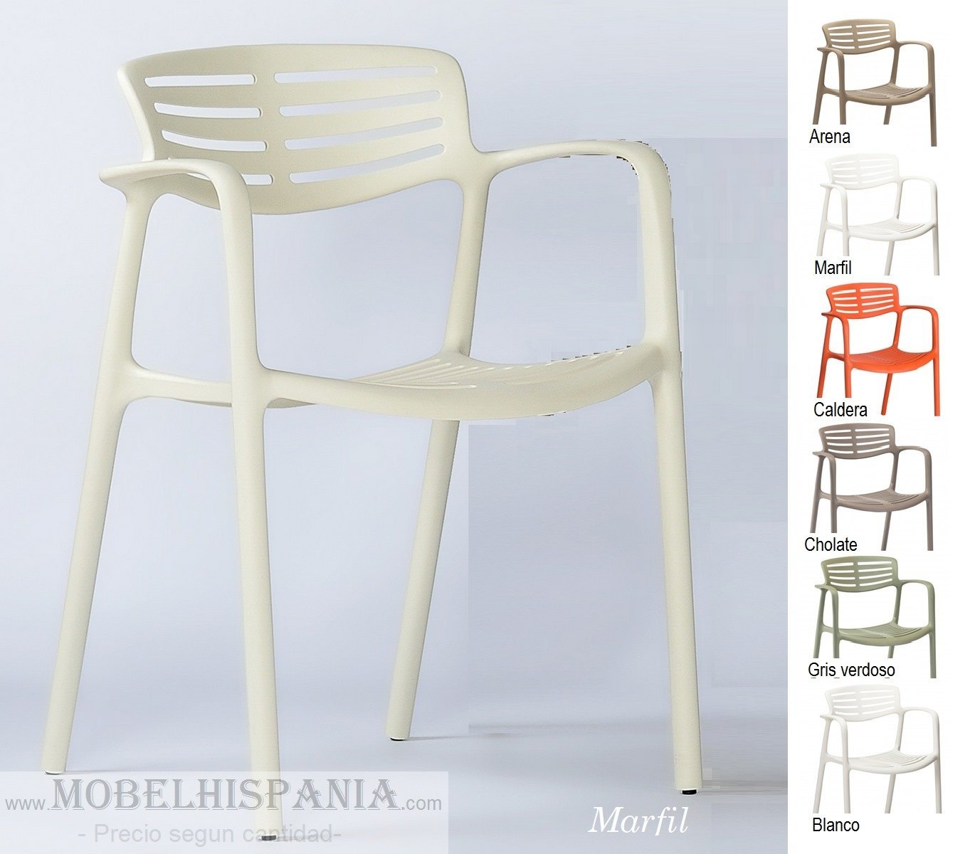 toledo sillon polipropileno apilable marfil 3