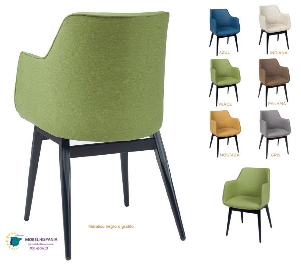 RB6629 Sillon metal negro verde 2 02