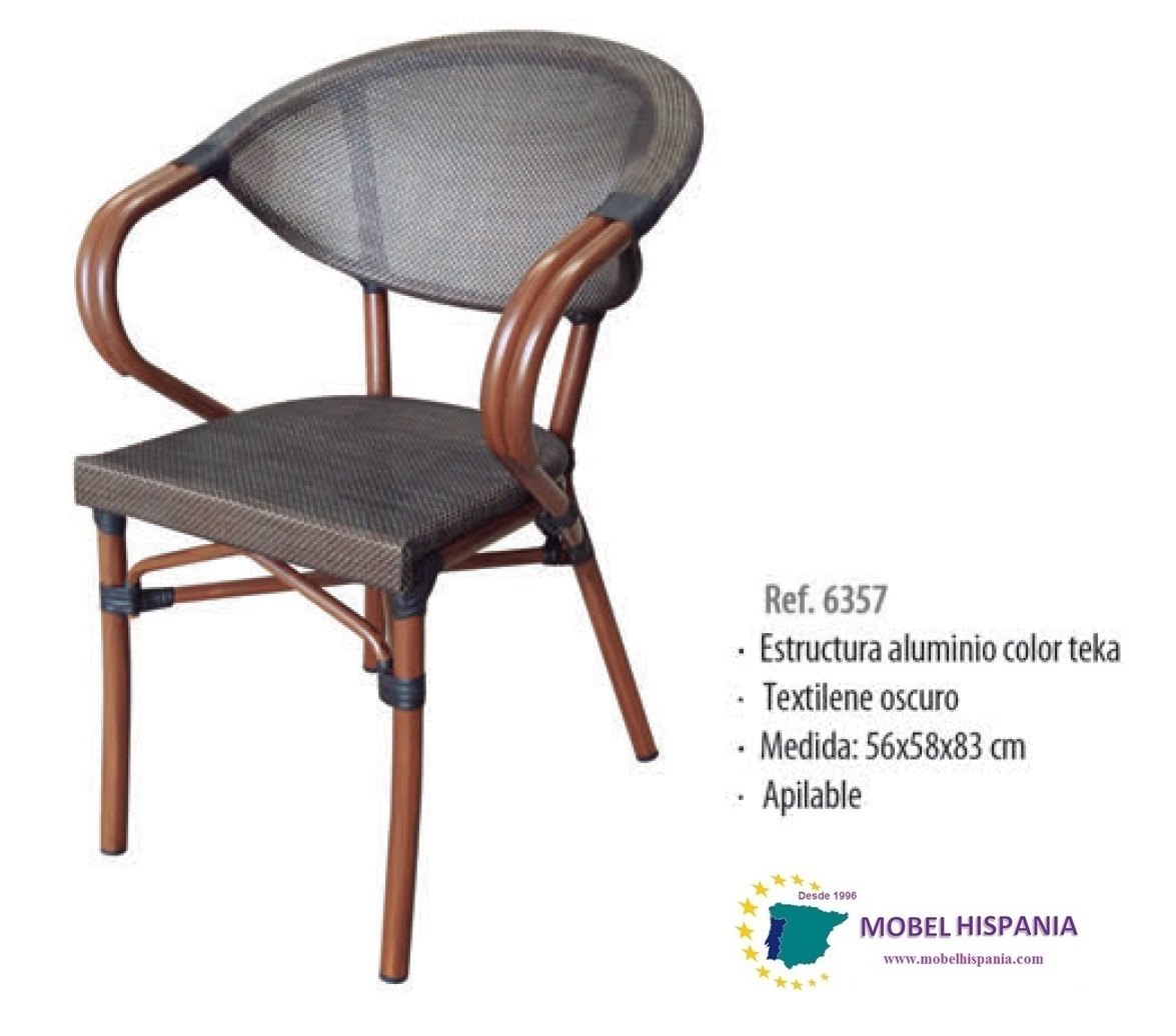 cebu sillon aluminio bambu marron 2