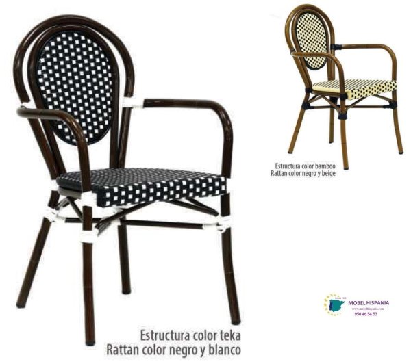 6355 sillon aluminio bamboo negro blanco 1