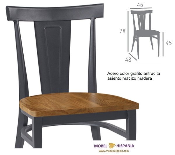 DAKOTA silla acero negro asiento laminado 03 1