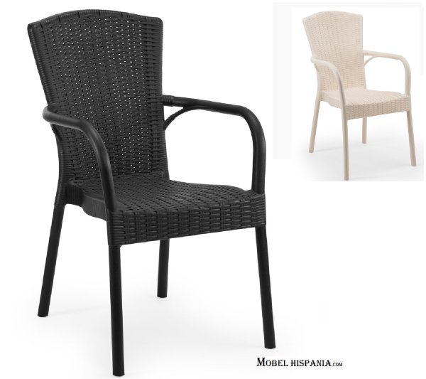 GAL213 sillon polipropileno negro crema