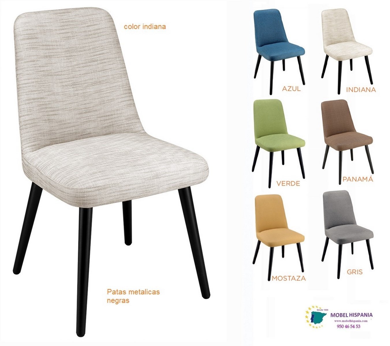 RB6630 Silla metalica negra indiana