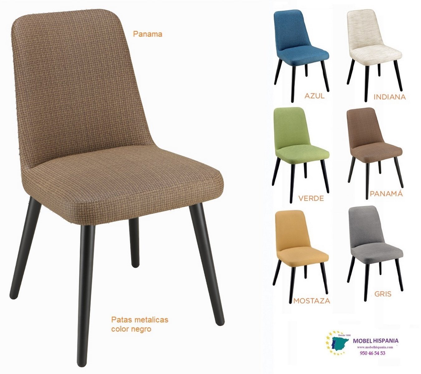 RB6630 Silla metalica negra panama