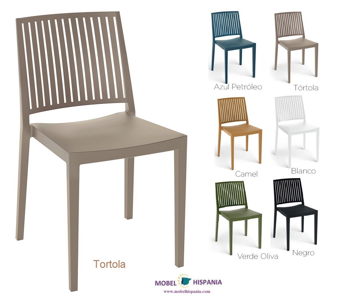 BARSILIA sillon polipropileno tortola 07 2