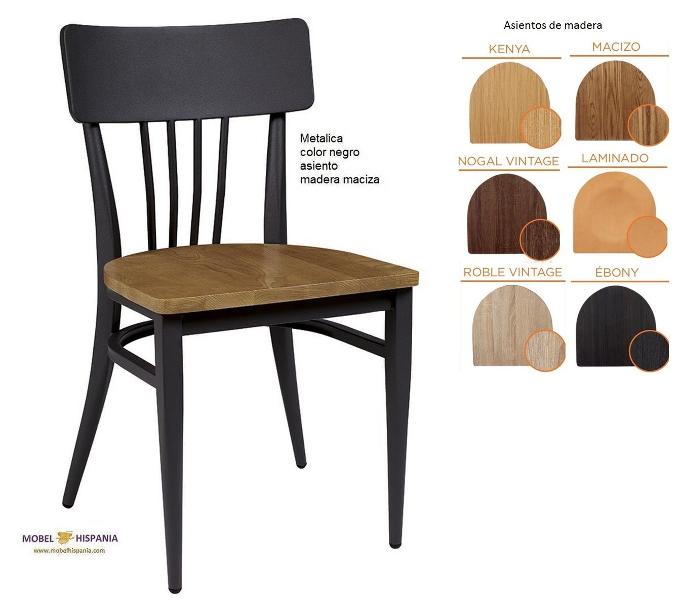 151 Silla negro madera 1