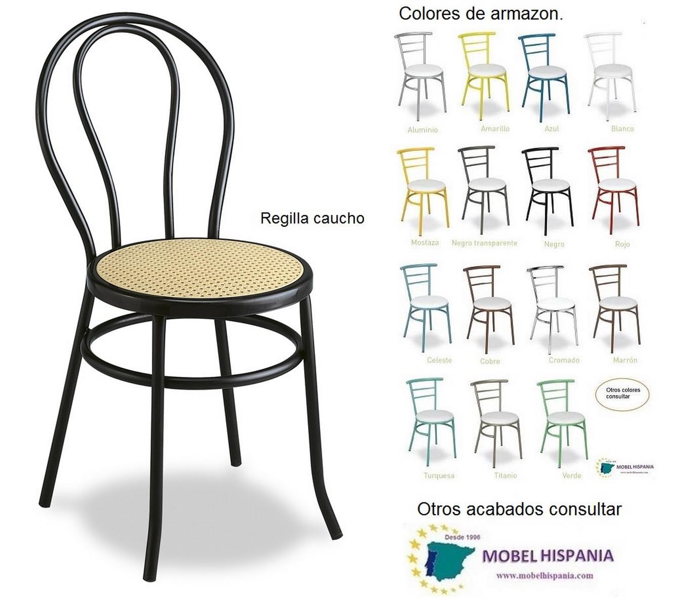 112 silla metalica asiento regilla caucho