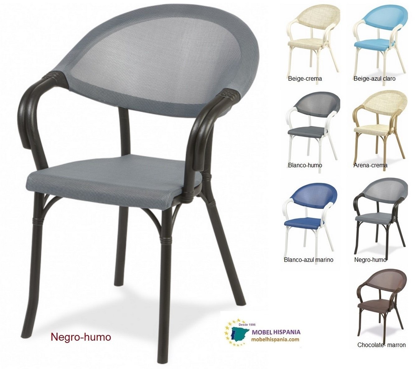 2127 sillon polipropileno negro textilene humo 2