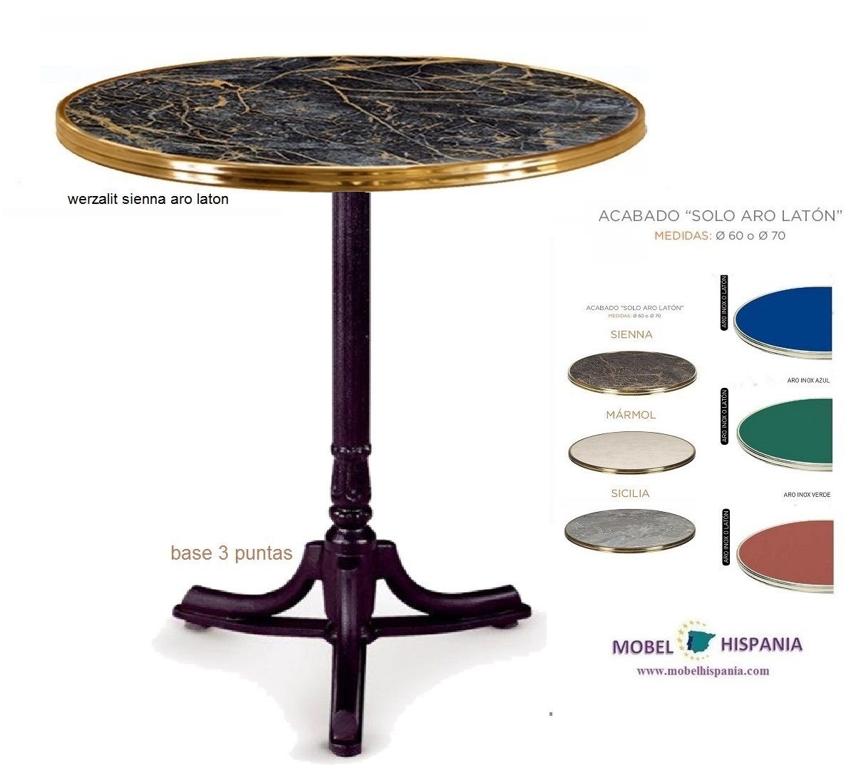 8003 mesa hierro tapa werzalit aro sienna