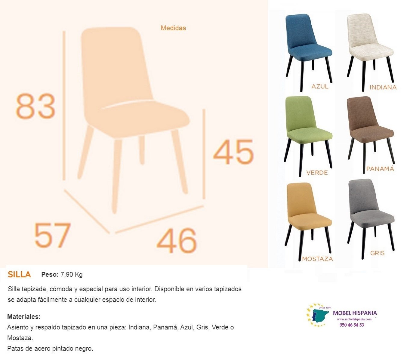 RB6630 Silla metalica negra azul 02